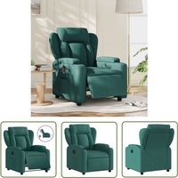 Relaxsessel Elektrisch Dunkelgrün Stoff - Fernsehsessel - Elektrischer Relaxsessel - Bequeme Lounge Chair - Polstersofa - Wohnzimmersessel - The von THE LIVING STORE