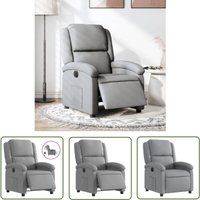 Relaxsessel Elektrisch Hellgrau Stoff - Fernsehsessel - Elektrischer Recliner - Relaxsessel - Bequeme Lounge Chair - Rückenlehne Verstellbar - The von THE LIVING STORE