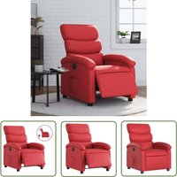 Relaxsessel Elektrisch Rot Kunstleder - Fernsehsessel - Relaxsessel - Elektrischer Stuhl - Ledercouch - Bequeme Couch - The Living Store von THE LIVING STORE