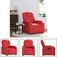 Relaxsessel Rot Kunstleder - Komfortabler Sessel - Relaxsessel - Lounge Chair - Fernsehsessel - Lederlook - The Living Store von THE LIVING STORE