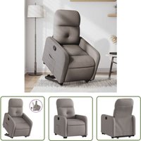 Relaxsessel mit Aufstehhilfe Taupe Stoff - Relaxsessel - Fernsehsessel - TV-Sessel - Aufstehhilfe - Elektrischer Lift - The Living Store von THE LIVING STORE