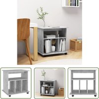 Rollschrank Betongrau 60x45x60 cm Holzwerkstoff - Rollcontainer - Bürobedarf - Schreibtischaccessoires - Stauraum - Regal - The Living Store von THE LIVING STORE