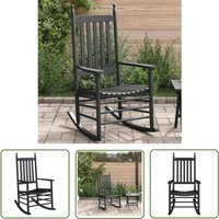 Schaukelstuhl mit Gebogener Sitzfläche Massivholz Pappel - Gartensessel - Holzsessel - Schaukelstuhl - Outdoor Möbel - Balkonmöbeln - The Living Store von THE LIVING STORE