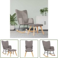 Schaukelstuhl mit Hocker Stoff Taupe - Schaukelstuhl - Relaxsessel - Lounge Chair - Esszimmerstuhl - Sofa - The Living Store Schaukelstuhl mit Hocker Stoff Taupe - Schaukelstuhl - Relaxsessel - Lounge Chair - Esszimmerstuhl - Sofa - The Living Store von THE LIVING STORE