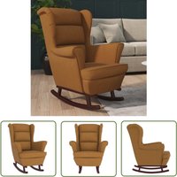 Schaukelstuhl mit Massivholz-Gummibeinen Braun Samt - Samtsessel - Schaukelstuhl - Esszimmerstuhl - Lounge Chair - Gemütlicher Stuhl - The Living Schaukelstuhl mit Massivholz-Gummibeinen Braun Samt - Samtsessel - Schaukelstuhl - Esszimmerstuhl - Lounge Chair - Gemütlicher Stuhl - The Living von THE LIVING STORE