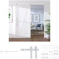 The Living Store - Schiebetürbeschlag 183 cm Stahl Weiß - Türrahmen - Weiß von THE LIVING STORE