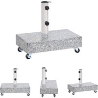 Schirmständer Hellgrau 45x25x8,3 cm Granit - Sonnenschirmständer - Grau - The Living Store von THE LIVING STORE