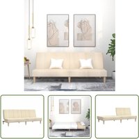 Schlafsofa 2-Sitzer Creme Stoff - Schlafsofa - Couchtisch - Wohnzimmereinrichtung - Gästezimmer - Kleines Apartment - The Living Store von THE LIVING STORE