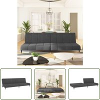 Schlafsofa 2-Sitzer Dunkelgrau Samt - Samtsofa - Schlafsofa - Gästebett - Wohnzimmersofa - Couchtisch - The Living Store von THE LIVING STORE