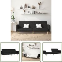 Schlafsofa 2-Sitzer Schwarz Stoff - Schlafsofa - Couchtisch - Wohnraumgestaltung - Gästezimmer - Kleines Apartment - The Living Store von THE LIVING STORE