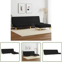 Schlafsofa 2-Sitzer mit Fußhocker Schwarz Stoff - Schlafsofa - Sofa - Wohnraumgestaltung - Gästezimmer - Gemütlich - The Living Store Schlafsofa 2-Sitzer mit Fußhocker Schwarz Stoff - Schlafsofa - Sofa - Wohnraumgestaltung - Gästezimmer - Gemütlich - The Living Store von THE LIVING STORE