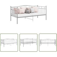Schlafsofa Bettgestell Grau Metall 90x200 cm - Schlafcouch - Tagesbett - Schlafsofa - Bettgestell - Metallbett - The Living Store von THE LIVING STORE