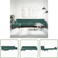 Schlafsofa in L-Form Dunkelgrün 260x140x70 cm Samt - Schlafsofa - L-förmiges Sofa - Samtsofa - Wohnlandschaft - Couch - The Living Store Schlafsofa in L-Form Dunkelgrün 260x140x70 cm Samt - Schlafsofa - L-förmiges Sofa - Samtsofa - Wohnlandschaft - Couch - The Living Store von THE LIVING STORE