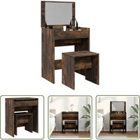 Schminktisch mit Hocker Räuchereiche 60x40x113,5 cm - Schminktisch - Kosmetikschrank - Badezimmermöbel - Makeup Tisch - Schreibtisch - The Living Schminktisch mit Hocker Räuchereiche 60x40x113,5 cm - Schminktisch - Kosmetikschrank - Badezimmermöbel - Makeup Tisch - Schreibtisch - The Living von THE LIVING STORE