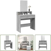 Schminktisch mit Spiegel Grau Sonoma 80x41x144,5 cm - Schminktisch - Kosmetikschrank - Schreibtisch - Badezimmermöbel - Grau - The Living Store Schminktisch mit Spiegel Grau Sonoma 80x41x144,5 cm - Schminktisch - Kosmetikschrank - Schreibtisch - Badezimmermöbel - Grau - The Living Store von THE LIVING STORE