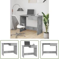 The Living Store - Schreibtisch Betongrau 100×50×76 cm Holzwerkstoff - Schreibtisch - Bürostuhl - Home Office - Arbeitsplatz - Moderner Schreibtisch von THE LIVING STORE