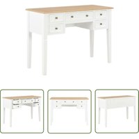 Schreibtisch Weiß 109,5 x 45 x 77,5 cm Holz - Holz Schreibtisch - Büro Schreibtisch - Büro Einrichtung - Schreibtisch Weiss - Großer Schreibtisch Schreibtisch Weiß 109,5 x 45 x 77,5 cm Holz - Holz Schreibtisch - Büro Schreibtisch - Büro Einrichtung - Schreibtisch Weiss - Großer Schreibtisch von THE LIVING STORE