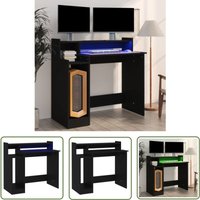The Living Store - Schreibtisch mit LEDs Schwarz 97x45x90 cm Holzwerkstoff - Schwarzer Schreibtisch - Schreibtisch Mit Beleuchtung - led Schreibtisch The Living Store - Schreibtisch mit LEDs Schwarz 97x45x90 cm Holzwerkstoff - Schwarzer Schreibtisch - Schreibtisch Mit Beleuchtung - led Schreibtisch von THE LIVING STORE