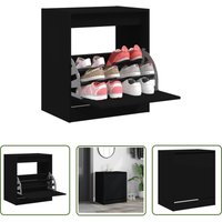 The Living Store - Schuhschrank Schwarz 60x42x69 cm Holzwerkstoff - Schuhschrank - Schrank Für Schuhe - Schuhregal - Holzwerkstoffmöbel - Garderobe von THE LIVING STORE