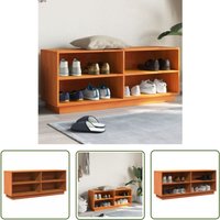 Schuhschrank Wachsbraun 110x34x45 cm Massivholz Kiefer - Holz Schrank - Schuhschrank - Massivholzmöbel - Garderobe - Wohnraumorganisation - The Schuhschrank Wachsbraun 110x34x45 cm Massivholz Kiefer - Holz Schrank - Schuhschrank - Massivholzmöbel - Garderobe - Wohnraumorganisation - The von THE LIVING STORE