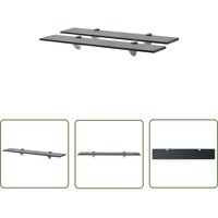 Schweberegale 2 Stk. Glas 60x10 cm 8 mm - Wandregal - Glasregal - Modernes Regal - Badezimmerregal - Dekoratives Regal - The Living Store von THE LIVING STORE