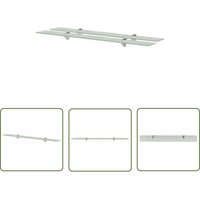 Schweberegale 2 Stk. Glas 90x10 cm 8 mm - Wandregal - Glasregal - Modernes Regal - Badezimmerregal - Wohnraumdeko - The Living Store von THE LIVING STORE