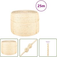 The Living Store - Seil 100% Sisal 10 mm 25 m - Sisal Seil - Naturfaser Seil - Hanfseil - Baumaterial - Gartenseil von THE LIVING STORE