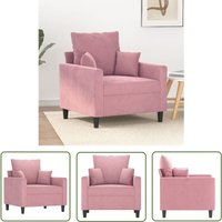 Sessel Rosa 60 cm Samt - Samtsofa - Rosa Sessel - Wohnzimmersofa - Gemütlicher Sessel - Lounge Chair - The Living Store von THE LIVING STORE