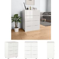 Sideboard Hochglanz-Weiß 60x35x80 cm Holzwerkstoff - Kommoden - Weiß - The Living Store von THE LIVING STORE