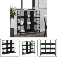 The Living Store - Sideboard Schwarz 102x32x103,5 cm Holzwerkstoff - Schreibtisch - Wohnzimmermöbel - Sideboard Schwarz - Holz Sideboard - Regal von THE LIVING STORE