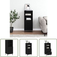 Sideboard Schwarz 34,5x34x90 cm Holzwerkstoff - Schreibtisch - Wohnzimmermöbel - Sideboard Schwarz - Modernes Design - Regal - The Living Store Sideboard Schwarz 34,5x34x90 cm Holzwerkstoff - Schreibtisch - Wohnzimmermöbel - Sideboard Schwarz - Modernes Design - Regal - The Living Store von THE LIVING STORE