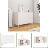 Sideboard Weiß 103,5x35x70 cm Holzwerkstoff - Schreibtisch - Sideboard - Wohnzimmermöbel - Holz Sideboard - Weißer Sideboard - The Living Store von THE LIVING STORE
