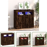 Sideboard mit LED-Beleuchtung Räuchereiche 80x35x75 cm - Schreibtisch - Regal - Wohnzimmer Dekoration - Möbelstück - Holzmöbel - The Living Store Sideboard mit LED-Beleuchtung Räuchereiche 80x35x75 cm - Schreibtisch - Regal - Wohnzimmer Dekoration - Möbelstück - Holzmöbel - The Living Store von THE LIVING STORE
