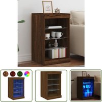 Sideboard mit LED-Leuchten Braun Eichen-Optik 41x37x67 cm - Sideboard - Wohnwand - TV-Schrank - Regal - Eiche Optik - The Living Store von THE LIVING STORE