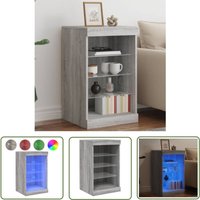 Sideboard mit LED-Leuchten Grau Sonoma 41x37x67 cm - Sideboard - Wohnzimmermöbel - TV-Schreibtisch - Regal - Grau - The Living Store von THE LIVING STORE
