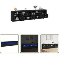 The Living Store - Sideboard mit LED-Leuchten Schwarz 283x37x67 cm - Schreibtisch Sideboard - Modernes Sideboard - Wohnzimmer Sideboard - tv Stand The Living Store - Sideboard mit LED-Leuchten Schwarz 283x37x67 cm - Schreibtisch Sideboard - Modernes Sideboard - Wohnzimmer Sideboard - tv Stand von THE LIVING STORE