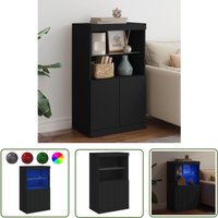 Sideboard mit LED-Leuchten Schwarz 60,5x37x100 cm - Schreibtisch - Wohnzimmermöbel - Sideboard - tv Stand - Regal - The Living Store Sideboard mit LED-Leuchten Schwarz 60,5x37x100 cm - Schreibtisch - Wohnzimmermöbel - Sideboard - tv Stand - Regal - The Living Store von THE LIVING STORE