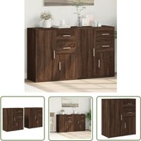 Sideboards 2 Stk. Braun Eichen-Optik 60x31x70 cm Holzwerkstoff - Sideboard - Wohnzimmermöbel - Eiche Optik - Holzmöbel - Regal - The Living Store Sideboards 2 Stk. Braun Eichen-Optik 60x31x70 cm Holzwerkstoff - Sideboard - Wohnzimmermöbel - Eiche Optik - Holzmöbel - Regal - The Living Store von THE LIVING STORE