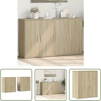 Sideboards 2 Stk. Sonoma-Eiche 60x31x70 cm Holzwerkstoff - Holz Sideboard - Wohnzimmermöbel - Regal - Kommode - Schreibtischbuffet - The Living Store von THE LIVING STORE