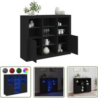 Sideboards mit LED-Leuchten 3 Stk. Schwarz Holzwerkstoff - Moderne Sideboards - led Beleuchtung - Wohnzimmer Einrichtung - Holzmöbel - tv Stand - The Sideboards mit LED-Leuchten 3 Stk. Schwarz Holzwerkstoff - Moderne Sideboards - led Beleuchtung - Wohnzimmer Einrichtung - Holzmöbel - tv Stand - The von THE LIVING STORE