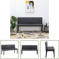 Sitzbank 148,5 cm Grau Wildleder-Optik - Wildleder Optik Sofa - Grau Couch - Wohnzimmersofa - Flurbank - Vintage Bank - The Living Store von THE LIVING STORE