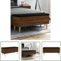Sitzbank mit Stauraum Braun Eichen-Optik 102x42x46 cm - Wohnzimmer Dekoration - Stauraumbank - Garderobe - Eingangsbereich Möbel - Beistelltisch Sitzbank mit Stauraum Braun Eichen-Optik 102x42x46 cm - Wohnzimmer Dekoration - Stauraumbank - Garderobe - Eingangsbereich Möbel - Beistelltisch von THE LIVING STORE