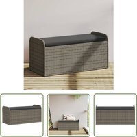 Sitzbank mit Stauraum & Kissen Grau 115x51x52 cm Poly Rattan - Gartenzubehör - Gartenbank - Outdoor Möbel - Polyethylen Furniture - Rattan Sitzbank mit Stauraum & Kissen Grau 115x51x52 cm Poly Rattan - Gartenzubehör - Gartenbank - Outdoor Möbel - Polyethylen Furniture - Rattan von THE LIVING STORE