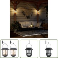 Solar-Außenwandleuchten 2 Stk. Warmweiß Flackerndes Licht - Solarlampen - Außeleuchten - Gartenbeleuchtung - Wandleuchten - LED-Gartenlights - The von THE LIVING STORE