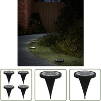 Solar-Bodenleuchten mit Erdspieß 4 Stk. Warmweiß - Solarlaterne - Gartenlampe - Outdoorbeleuchtung - LED-Strahler - Solarbetriebene Beleuchtung - The von THE LIVING STORE