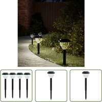 Solar-Wegbeleuchtung mit Erdspießen 4 Stk. Warmweiß & rgb - Solarlaterne - Gartenlampe - Wegeleuchte - Außenscheinwerfer - LED-Beleuchtung - The von THE LIVING STORE
