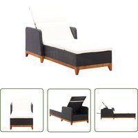 Sonnenliege Poly Rattan und Massivholz Akazie Schwarz - Sonnenliege - Gartenliege - Outdoor Möbel - Poolside Lounge Chair - Relaxsessel - The Living Sonnenliege Poly Rattan und Massivholz Akazie Schwarz - Sonnenliege - Gartenliege - Outdoor Möbel - Poolside Lounge Chair - Relaxsessel - The Living von THE LIVING STORE