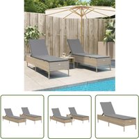 Sonnenliegen mit Auflagen 2 Stk. Beige Poly Rattan - Sonnenliegen - Gartenmöbel - Outdoormöbel - Lounge Chair - Relaxsessel - The Living Store Sonnenliegen mit Auflagen 2 Stk. Beige Poly Rattan - Sonnenliegen - Gartenmöbel - Outdoormöbel - Lounge Chair - Relaxsessel - The Living Store von THE LIVING STORE