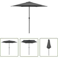 Sonnenschirm mit Aluminium-Mast 270x246 cm Anthrazit - Sonnenschirm - Gartenmöbel - Outdoor Möbel - Aluminiumschirm - Markise - The Living Store von THE LIVING STORE