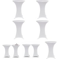 Stehtischhussen 4 Stk. ø 80 cm Weiß Stretch - Hussen - Weiß - The Living Store von THE LIVING STORE